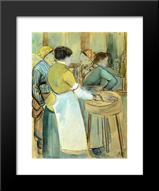 Market At Pontoise 20x24 Black Modern Wood Framed Art Print Poster by Pissarro, Camille