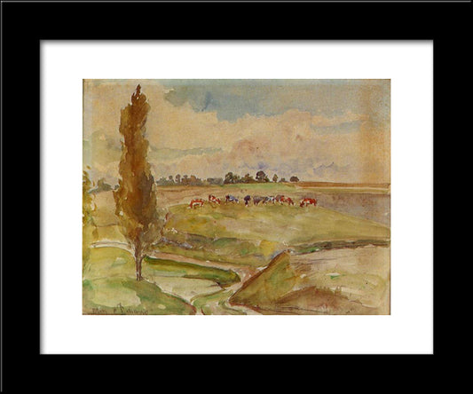 Landscape At Osny 20x24 Black Modern Wood Framed Art Print Poster by Pissarro, Camille