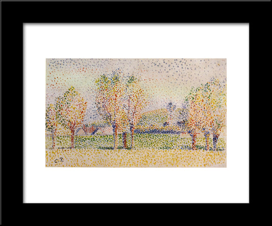 Eragny Landscape 20x24 Black Modern Wood Framed Art Print Poster by Pissarro, Camille