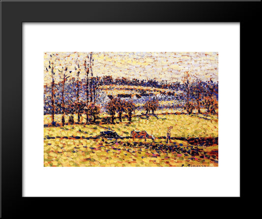 Meadow At Bazincourt 20x24 Black Modern Wood Framed Art Print Poster by Pissarro, Camille
