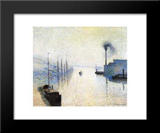 Ile Lacruix, Rouen. Effect Of Fog 20x24 Black Modern Wood Framed Art Print Poster by Pissarro, Camille