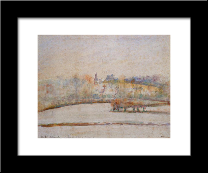 Hoarfrost 20x24 Black Modern Wood Framed Art Print Poster by Pissarro, Camille
