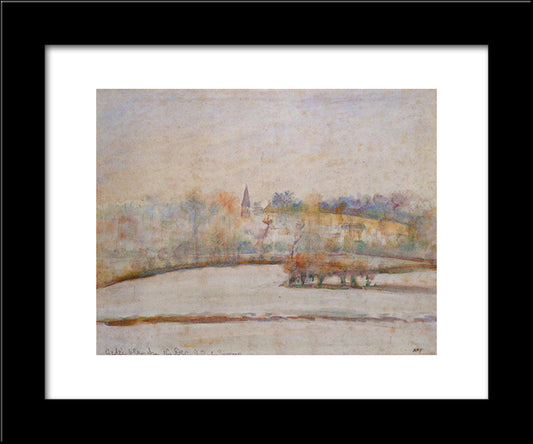 Hoarfrost 20x24 Black Modern Wood Framed Art Print Poster by Pissarro, Camille