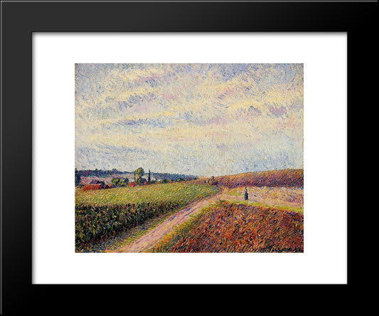 View Of Eragny 20x24 Black Modern Wood Framed Art Print Poster by Pissarro, Camille