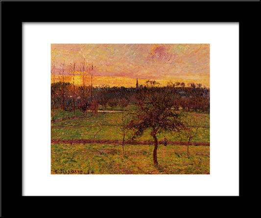 Landscape At Eragny 20x24 Black Modern Wood Framed Art Print Poster by Pissarro, Camille