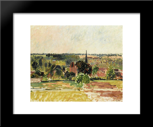 View Of Eragny 20x24 Black Modern Wood Framed Art Print Poster by Pissarro, Camille