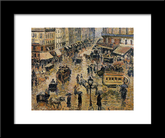 Place Du Havre, Paris 20x24 Black Modern Wood Framed Art Print Poster by Pissarro, Camille