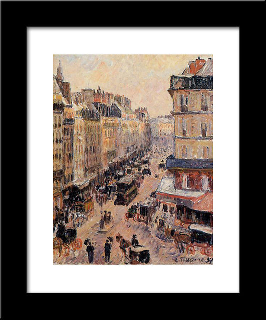 Rue Saint Lazare 20x24 Black Modern Wood Framed Art Print Poster by Pissarro, Camille