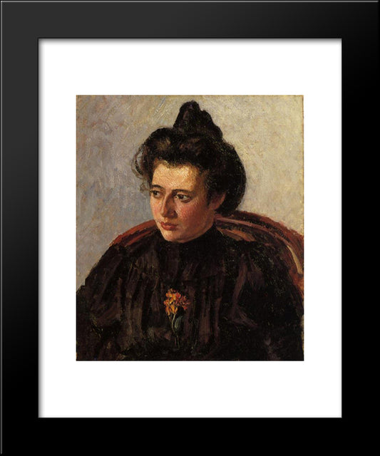 Portrait Of Jeanne 20x24 Black Modern Wood Framed Art Print Poster by Pissarro, Camille