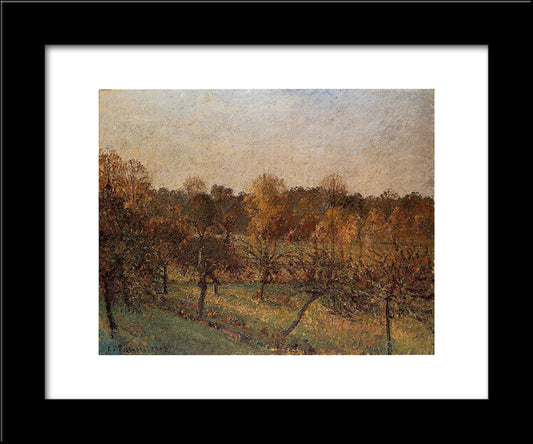 Sunset At Eragny 20x24 Black Modern Wood Framed Art Print Poster by Pissarro, Camille