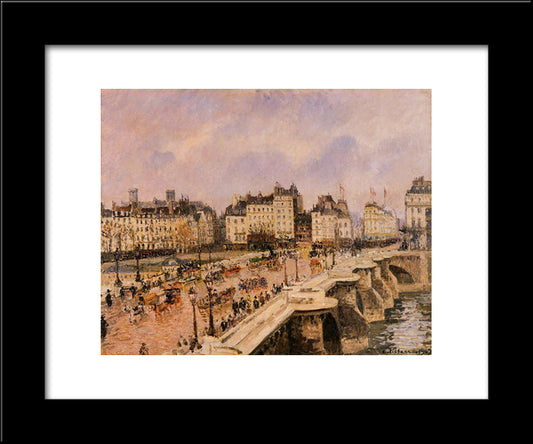 The Pont Neuf 20x24 Black Modern Wood Framed Art Print Poster by Pissarro, Camille