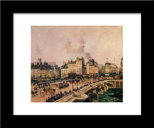 The Pont Neuf 2 20x24 Black Modern Wood Framed Art Print Poster by Pissarro, Camille
