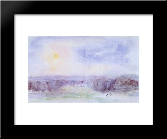 Landscape At Eragny 20x24 Black Modern Wood Framed Art Print Poster by Pissarro, Camille