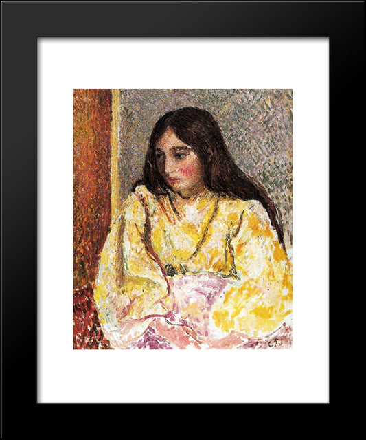 Portrait Of Jeanne 20x24 Black Modern Wood Framed Art Print Poster by Pissarro, Camille