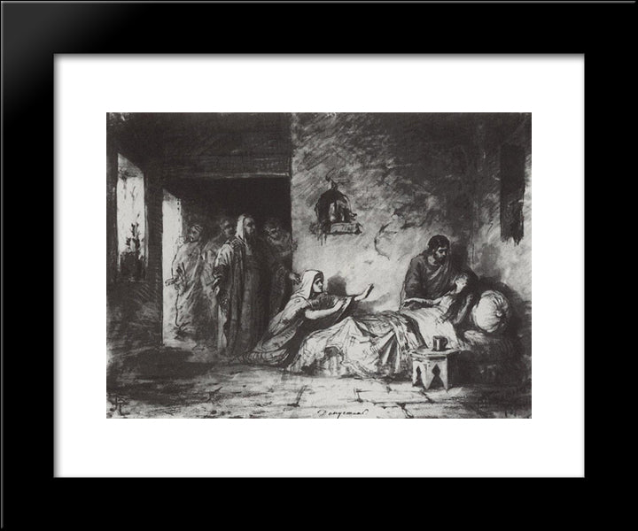 The Ressurection Of Jair'S Daughter 20x24 Black Modern Wood Framed Art Print Poster by Polenov, Vasily