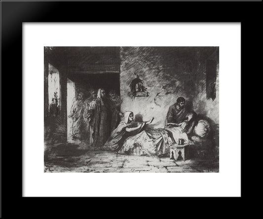 The Ressurection Of Jair'S Daughter 20x24 Black Modern Wood Framed Art Print Poster by Polenov, Vasily