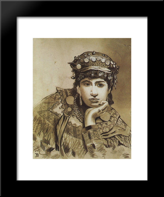 Montenegrin Girl 20x24 Black Modern Wood Framed Art Print Poster by Polenov, Vasily