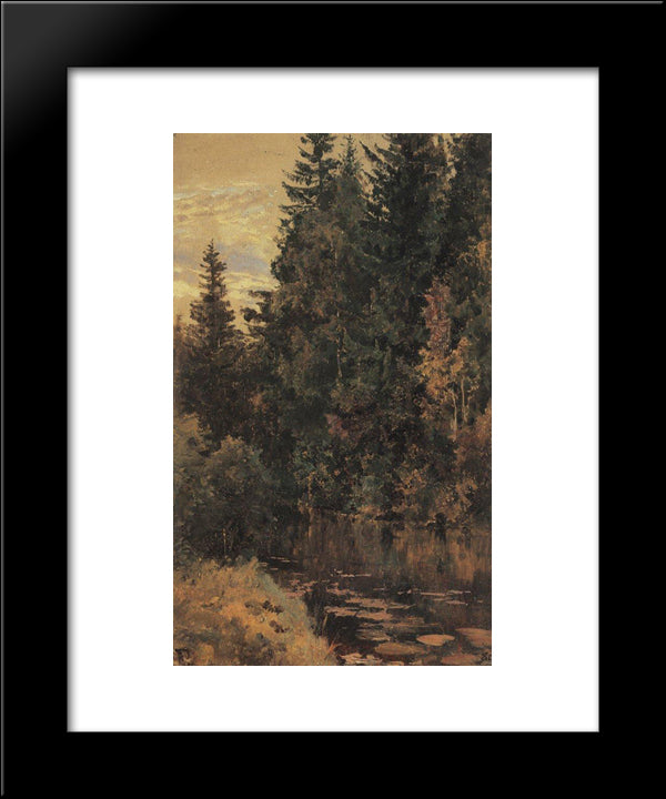 Pond 20x24 Black Modern Wood Framed Art Print Poster by Polenov, Vasily