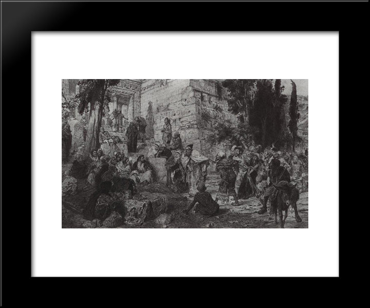 Christ And The Sinner 20x24 Black Modern Wood Framed Art Print Poster by Polenov, Vasily