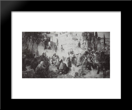 Christ And The Sinner 20x24 Black Modern Wood Framed Art Print Poster by Polenov, Vasily