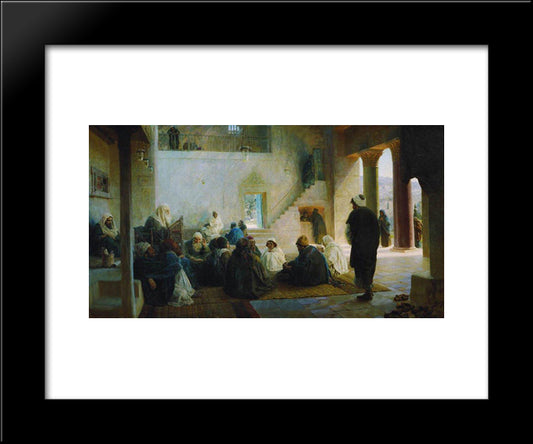 Among The Teachers 20x24 Black Modern Wood Framed Art Print Poster by Polenov, Vasily
