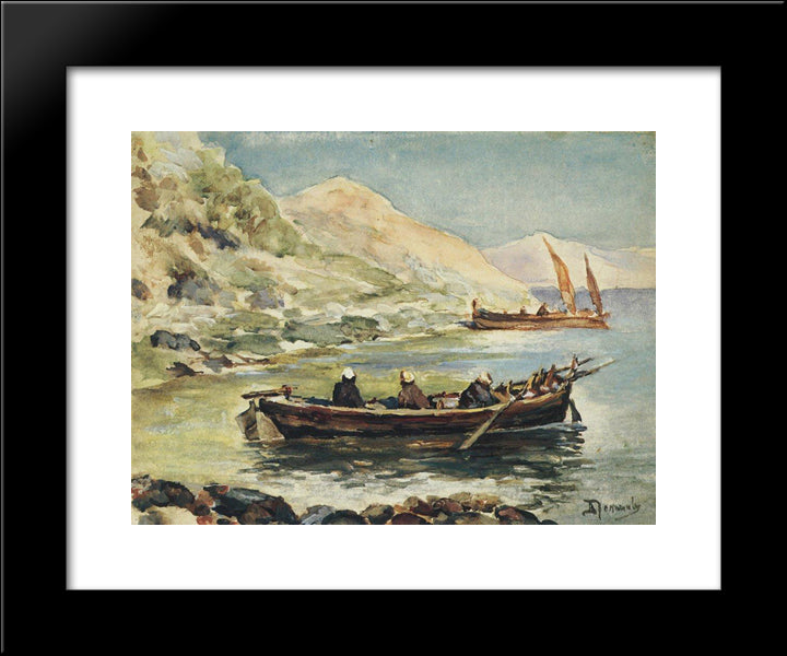 John And James 20x24 Black Modern Wood Framed Art Print Poster by Polenov, Vasily