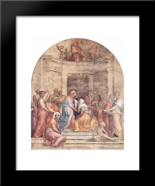 Visitation 20x24 Black Modern Wood Framed Art Print Poster by Pontormo, Jacopo