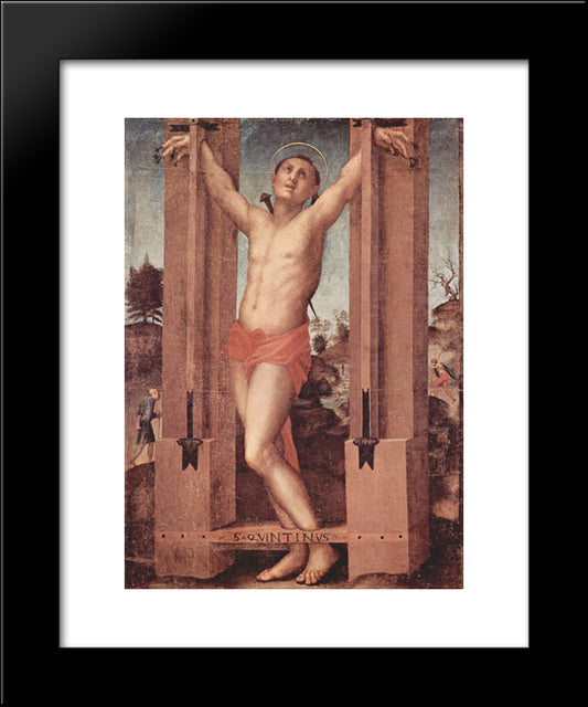 St. Quintinus 20x24 Black Modern Wood Framed Art Print Poster by Pontormo, Jacopo