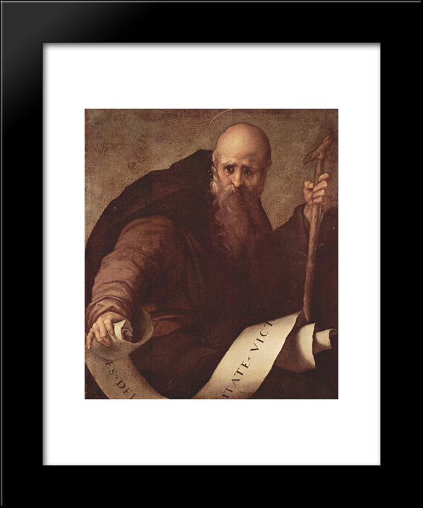 St. Anthony Abbot 20x24 Black Modern Wood Framed Art Print Poster by Pontormo, Jacopo