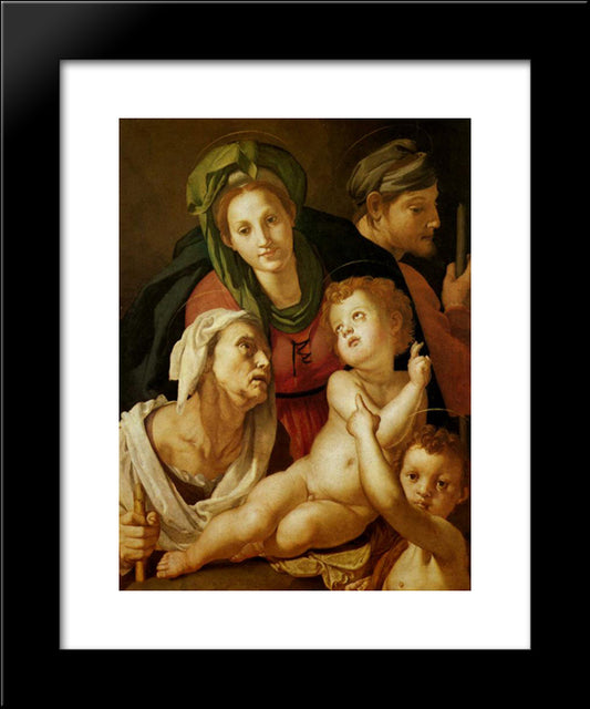 The Holy Family 20x24 Black Modern Wood Framed Art Print Poster by Pontormo, Jacopo
