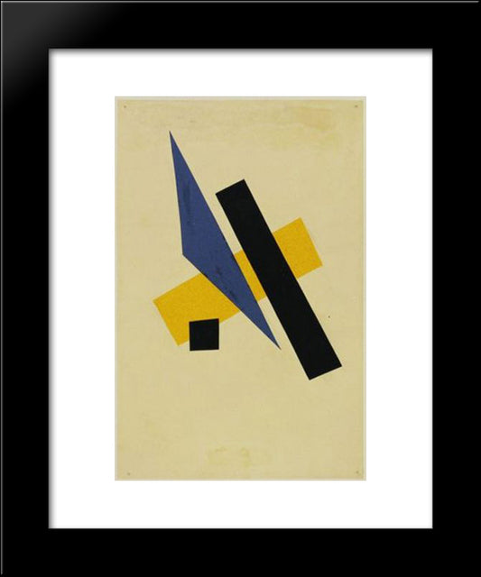 Painterly Architectonic 20x24 Black Modern Wood Framed Art Print Poster by Popova, Lyubov