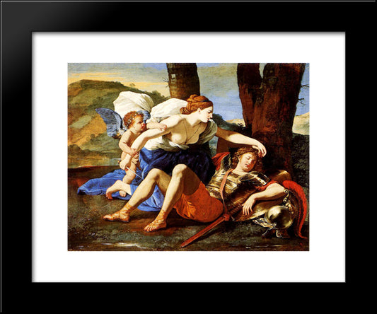 Rinaldo And Armida 20x24 Black Modern Wood Framed Art Print Poster by Poussin, Nicolas