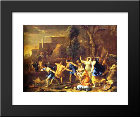 The Saving Of The Infant Pyrrhus 20x24 Black Modern Wood Framed Art Print Poster by Poussin, Nicolas