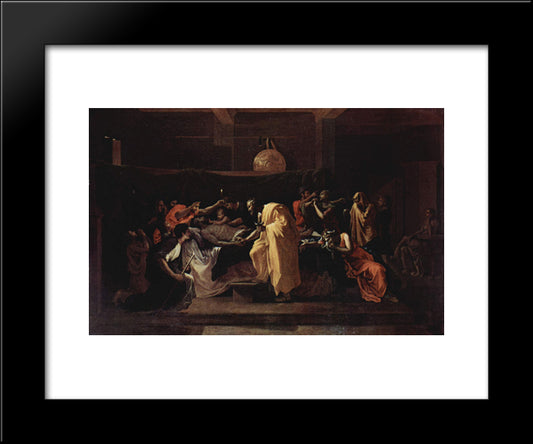 Extreme Unction 20x24 Black Modern Wood Framed Art Print Poster by Poussin, Nicolas