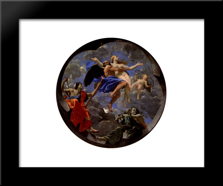 Truth Stolen Away By Time Beyond The Reach Of Envy And Discord 20x24 Black Modern Wood Framed Art Print Poster by Poussin, Nicolas