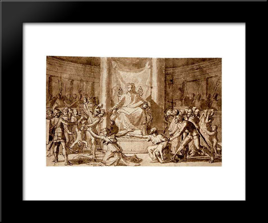 The Judgement Of Solomon 20x24 Black Modern Wood Framed Art Print Poster by Poussin, Nicolas