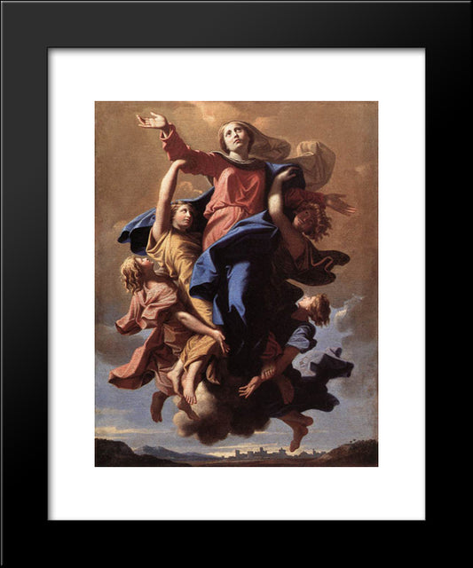 The Assumption Of The Virgin 20x24 Black Modern Wood Framed Art Print Poster by Poussin, Nicolas