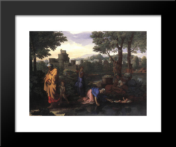 The Exposition Of Moses 20x24 Black Modern Wood Framed Art Print Poster by Poussin, Nicolas