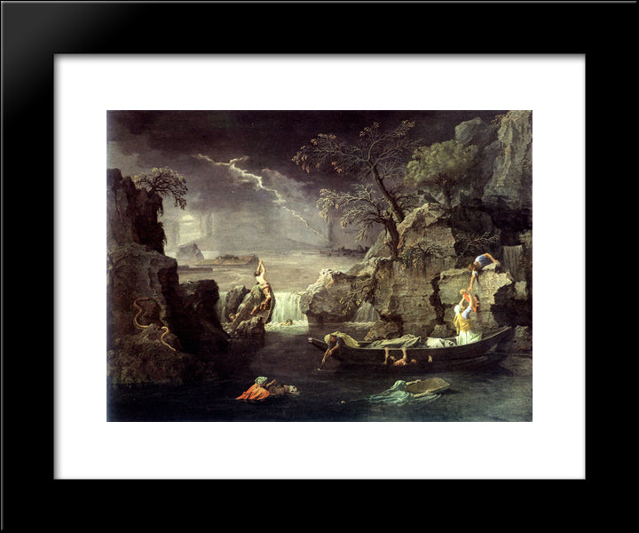 Winter (The Flood) 20x24 Black Modern Wood Framed Art Print Poster by Poussin, Nicolas