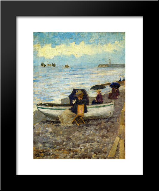 Dieppe 20x24 Black Modern Wood Framed Art Print Poster by Prendergast, Maurice