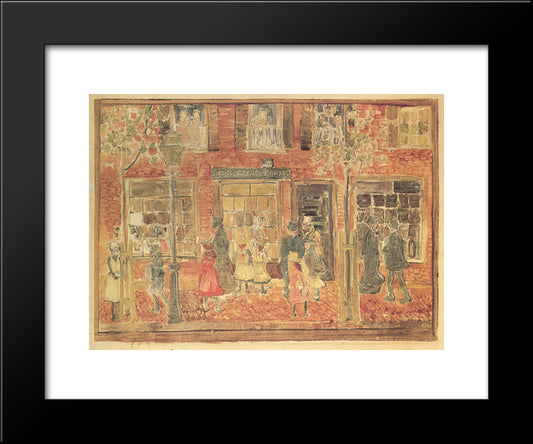 Street Scene 20x24 Black Modern Wood Framed Art Print Poster by Prendergast, Maurice