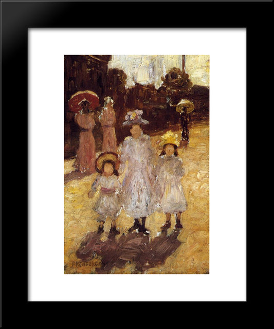 Sunday Morning, Paris 20x24 Black Modern Wood Framed Art Print Poster by Prendergast, Maurice