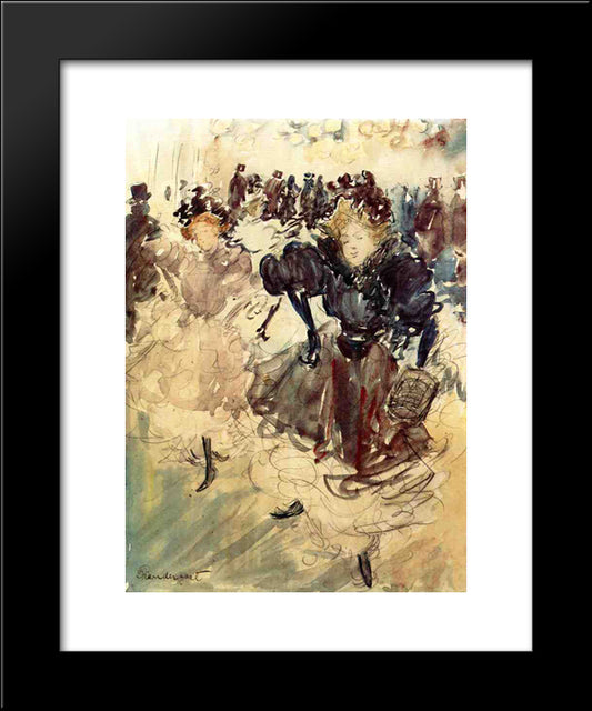 The Dancers 20x24 Black Modern Wood Framed Art Print Poster by Prendergast, Maurice