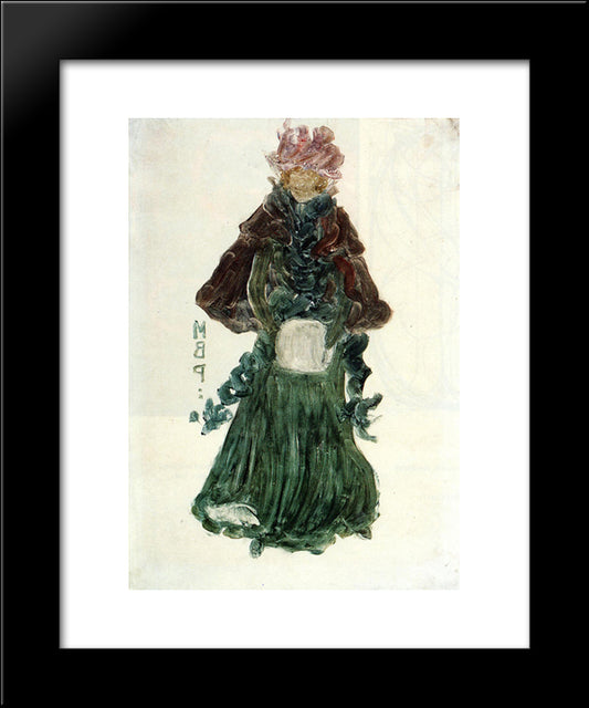 The Red Cape 20x24 Black Modern Wood Framed Art Print Poster by Prendergast, Maurice