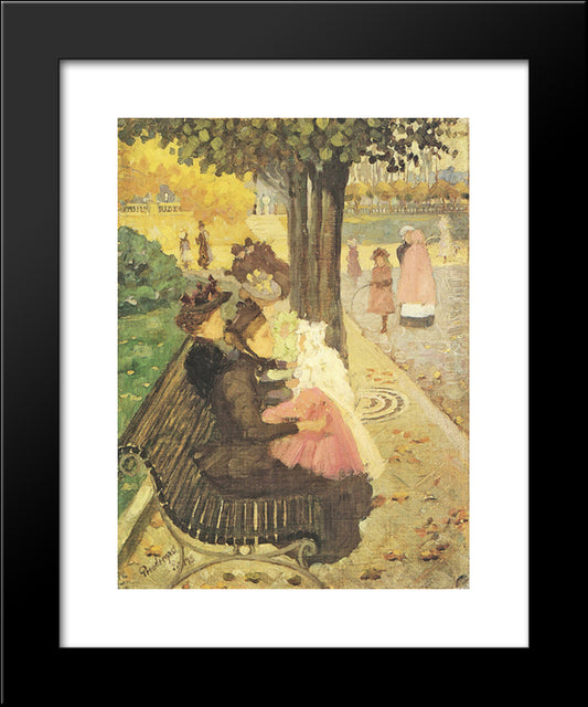 The Tuileries Gardens, Paris 20x24 Black Modern Wood Framed Art Print Poster by Prendergast, Maurice