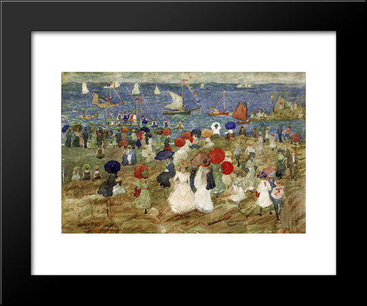 Nantasket Beach (Also Known As Handkerchief Point) 20x24 Black Modern Wood Framed Art Print Poster by Prendergast, Maurice