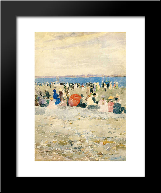 Revere Beach 20x24 Black Modern Wood Framed Art Print Poster by Prendergast, Maurice