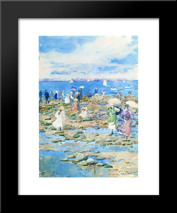 Summer Visitors 20x24 Black Modern Wood Framed Art Print Poster by Prendergast, Maurice