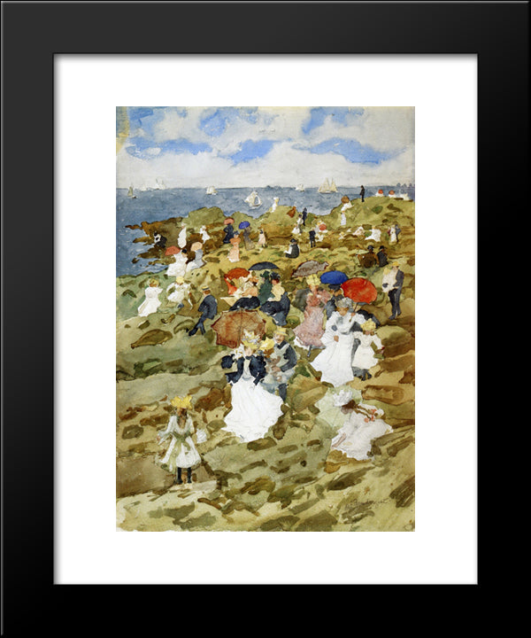 Handkerchief Point 20x24 Black Modern Wood Framed Art Print Poster by Prendergast, Maurice