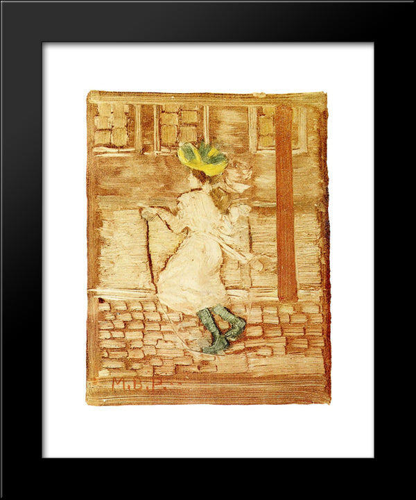 Jumping Rope 20x24 Black Modern Wood Framed Art Print Poster by Prendergast, Maurice
